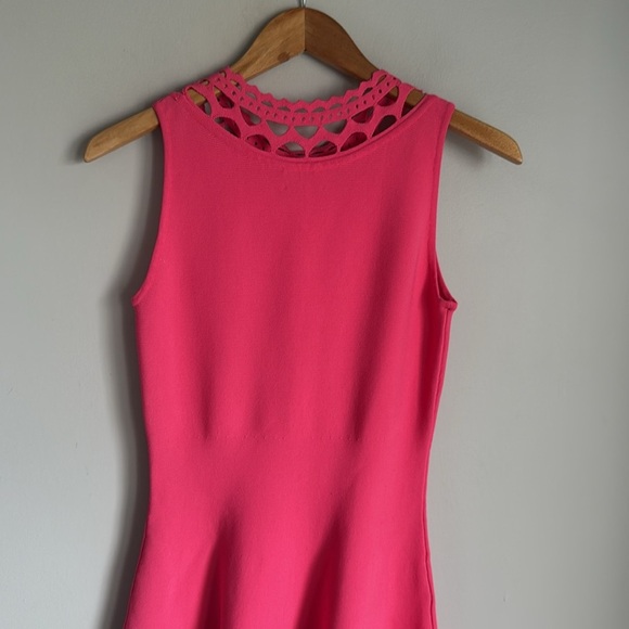 Milly Cutout Swing Dress In Fuchsia - Picture 10 of 14